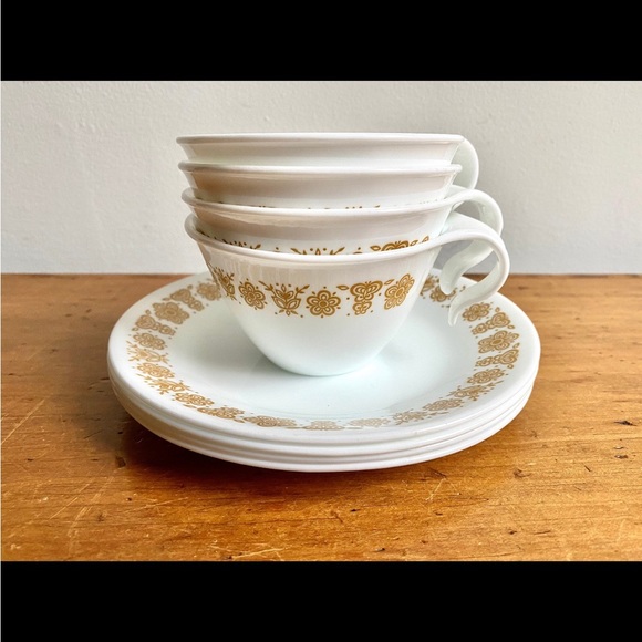 Corelle Butterfly Gold Cup and Saucer Set - Picture 4 of 5